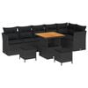 vidaXL Vrtna sedežna garnitura 9 pcs Črna poli ratan