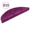 vidaXL Stopni&scaron;čne preproge 15 kosov 56x17x3 cm vijolične polkrožne