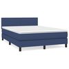 vidaXL Box spring postelja z vzmetnico moder 140x190 cm blago