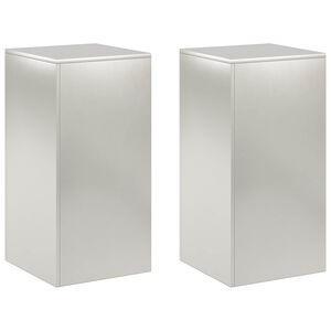 vidaXL Stojalo za rastline 2 pcs Srebrna 40 x 40 x 80 cm Jeklo