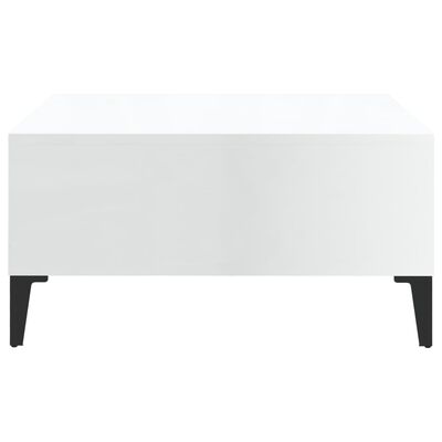 vidaXL Klubska mizica visok sijaj bela 60x60x30 cm iverna plošča
