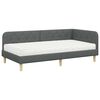 vidaXL Kotna postelja Temno siva 90 x 200 cm blago
