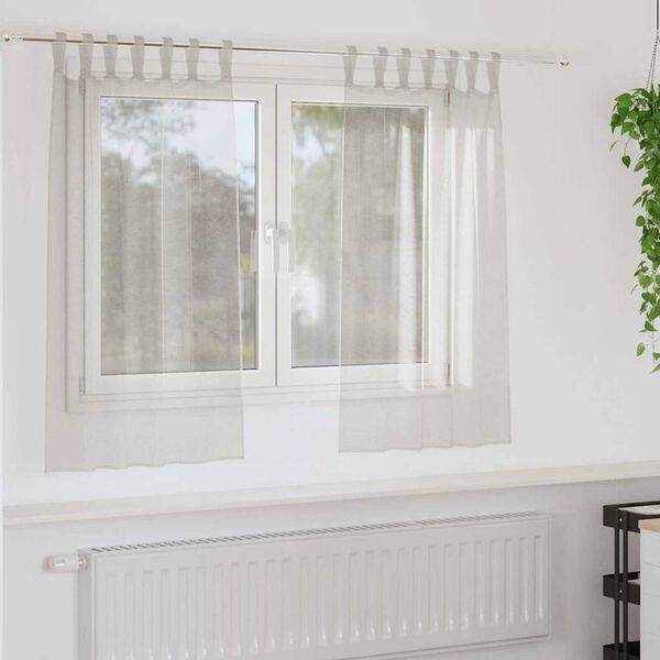 vidaXL Voile zavesa z zavesami 2 pcs krema 140 x 140 cm Poliester