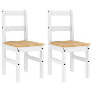 vidaXL Jedilni stoli 2 kosa PANAMA bela 40x46x90 cm trdna borovina