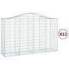 vidaXL Obokane gabion košare 12 kosa 200x50x120/140cm pocinkano železo