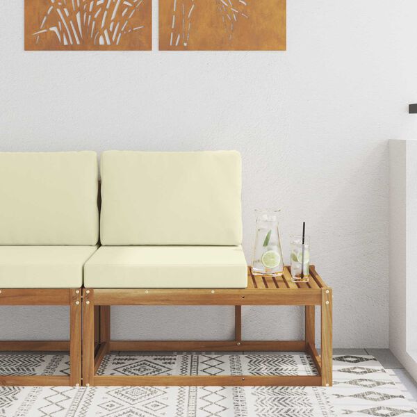 vidaXL Zunanji končni kavč Naravna 91 x 63 x 73 cm Masiven les akacije