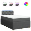 vidaXL Box spring postelja z vzmetnico temno siva 120x190 cm blago