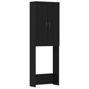 vidaXL Omarica za pralni stroj črna hrastova 64x25,5x190 cm