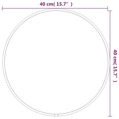 vidaXL Stensko ogledalo črno Ø 40 cm okroglo