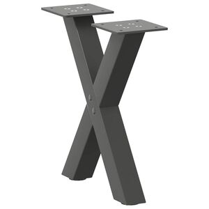 vidaXL Noge za klubsko mizico v obliki črke X 2 kosa antracit 37 x (30-31) cm jeklo