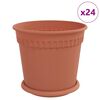 vidaXL Lončki za rastline 24 pcs Kamnito rdeča &Oslash; 19 x 16 cm Plastika
