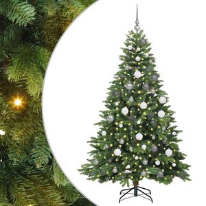 vidaXL Umestno božično drevo med 300 LED Zelena 180 cm PE in PVC