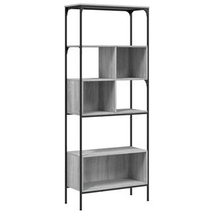 vidaXL Knjižna omara 5-nadstropna siva sonoma 76x33x188,5 cm inž. les
