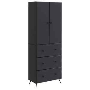 vidaXL Set omar 2 pcs Črna 66 x 34,5 x 90 cm Inženirski les