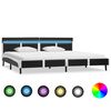 vidaXL Posteljni okvir LED sivo umetno usnje 180x200 cm