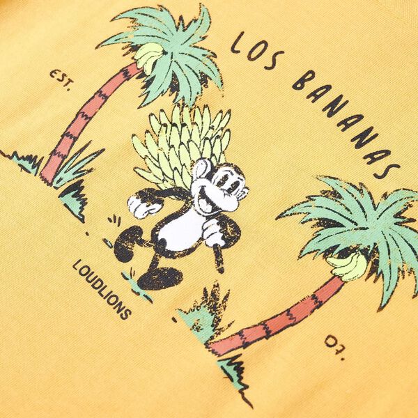 Otroška majica s kratkimi rokavi svetlo oker 140