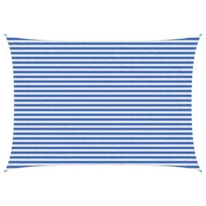 vidaXL Senčna platna 3,5 x 5 m HDPE Pravokotna Modra in bela