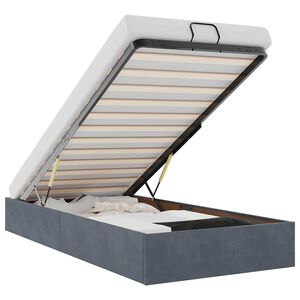 vidaXL Otomanski posteljni okvir brez vzmetnice siv 80x200 cm žamet