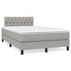vidaXL Boxspring postelja z vzmetnico svetlo siva 120x190 cm blago