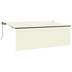 vidaXL Vlečna tenda krema 350 x 200 cm Poliester in aluminij