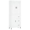 vidaXL Visoka omara bela 69,5x34x180 cm inženirski les