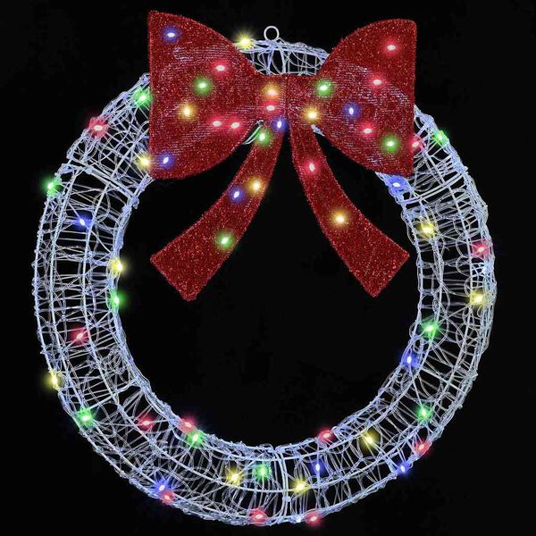 vidaXL Venec med 60 LED večbarvno 75 cm Akril