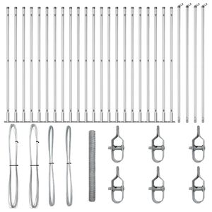 vidaXL Steber ograje. Srebrna