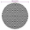 vidaXL Zunanja preproga ARAKIL bela in črna Ø120 cm PP