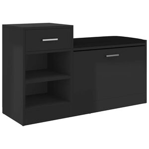 vidaXL Klop za čevlje visok sijaj črna 94,5x31x57 cm inženirski les