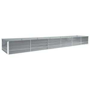 vidaXL Visoka greda pocinkano jeklo 480x80x45 cm siva