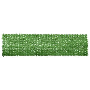 vidaXL Balkonsko platno z zelenim listjem 400x100 cm