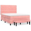 vidaXL Box spring postelja z vzmetnico roza 140x190 cm žamet