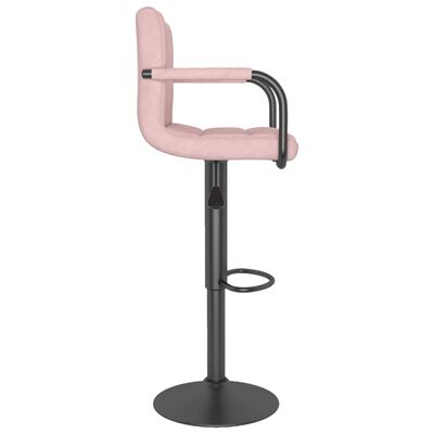 vidaXL Barski stolčki 2 kosa roza žamet