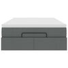 vidaXL Otomanska postelja z vzmetnico siv 120x200 cm blago