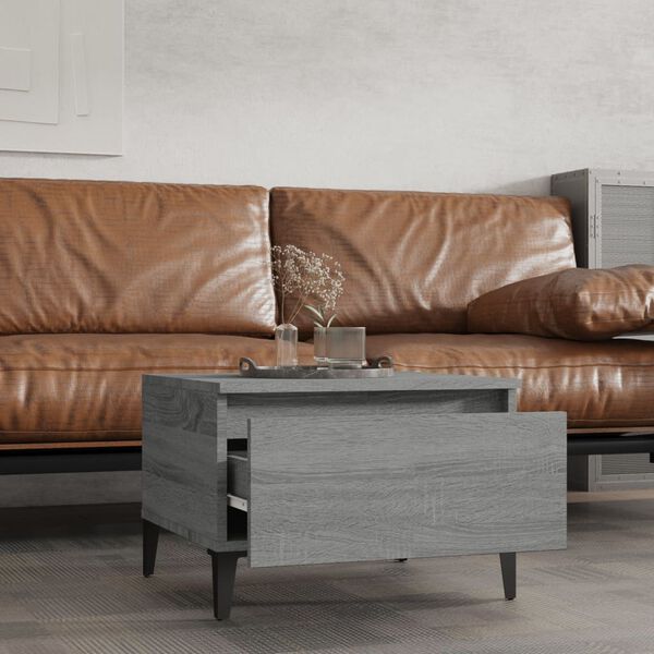 vidaXL Stranska mizica 2 kosa siva sonoma 50x46x35 cm inženirski les