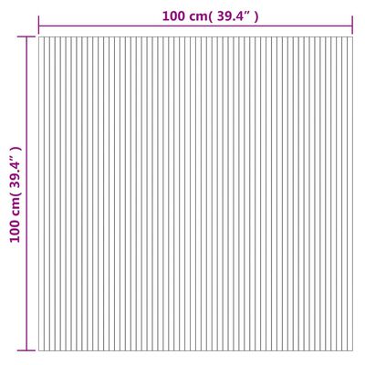 vidaXL Preproga pravokotna temno rjava 100x100 cm bambus
