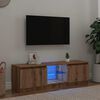 vidaXL TV omarica z LED artisan hrast 120x30x36 cm inženirski les