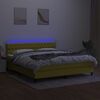 vidaXL Box spring postelja z vzmetnico LED zelena 180x200 cm blago