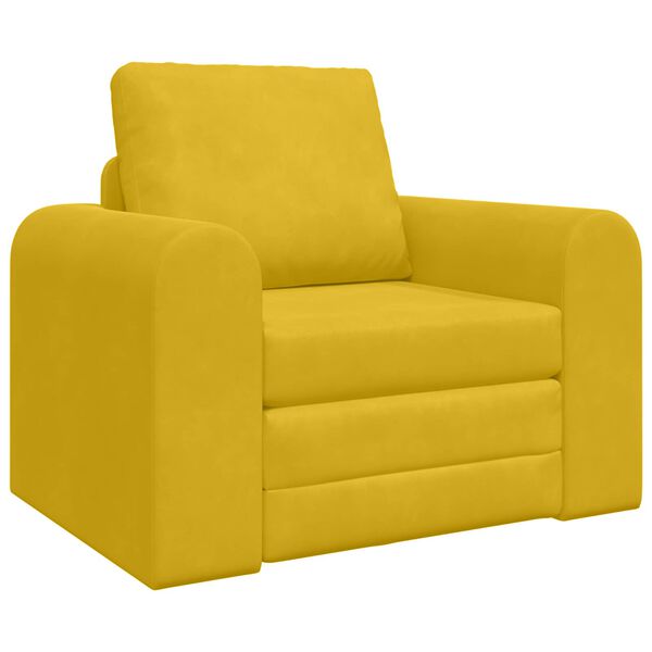 vidaXL Sofa postelja Rumena 98 x 71 x 83 cm Žamet