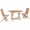 vidaXL Vrtnik Bistro Set 3 pcs Naravna Trden tikov les