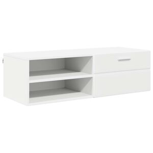 vidaXL Lesena omara s predalom Bela 100,5 x 39 x 30 cm Konstruiran les