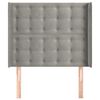 vidaXL Vzglavje z u&scaron;esi svetlo sivo 83x16x118/128 cm žamet