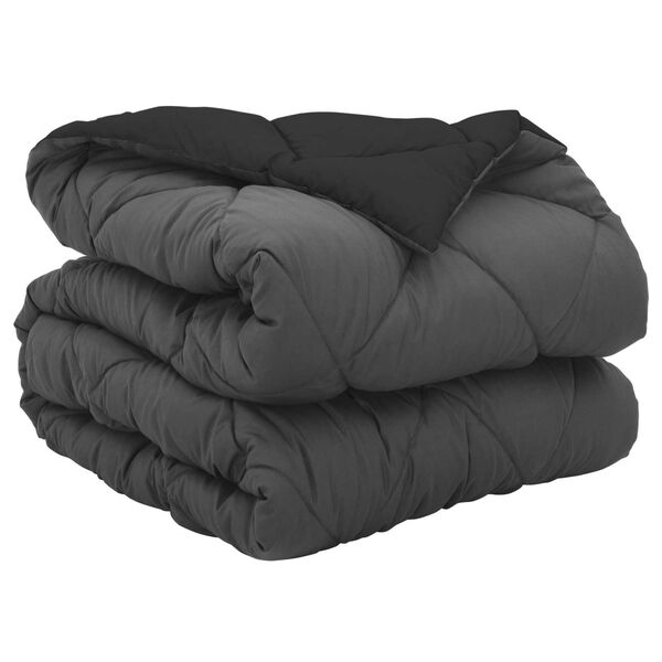 vidaXL Polna celoletna prevleka Črna in anthracit 220 x 140 cm