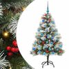 vidaXL Umestno božično drevo z LED lučmi Zelena in bela 150 cm