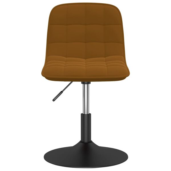 vidaXL Vrtljiv jedilni stol rjav žamet