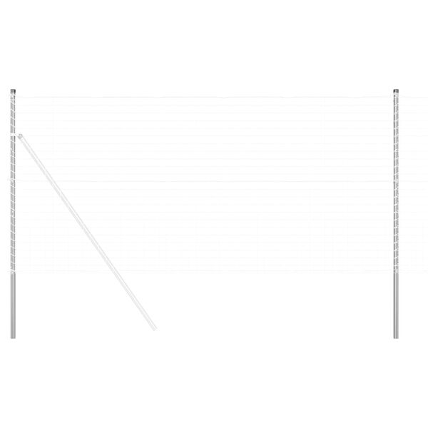 vidaXL Steber ograje. 12 pcs srebrna Jeklo s pra&scaron;nim premazom