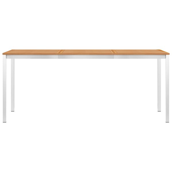 vidaXL Vrtna jedilna garnitura 7-delna trdna tikovina nerjaveče jeklo