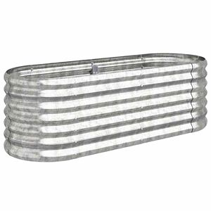 vidaXL Visoka greda iz cinkanega jekla 114x40x36 cm srebrna