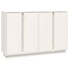 vidaXL Komoda bela 120x35x80 cm trdna borovina