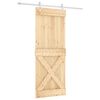 vidaXL Drsna vrata Naravna in bela 80 x 210 cm Masiven borov les